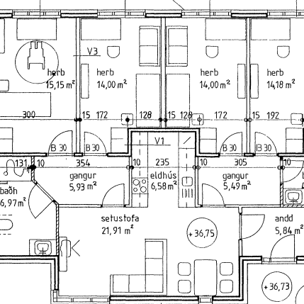 Klettastígur 6 - floor plan for apartment B