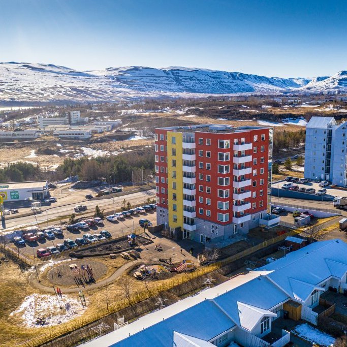 Tröllagil with the university campus in the background