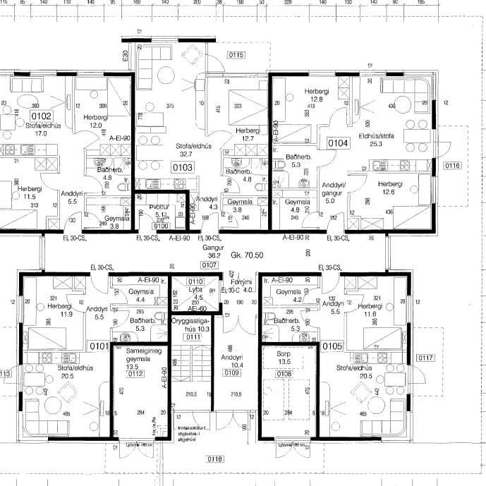 Kjalarsíða - ground floor with one and two-bedroom apartments